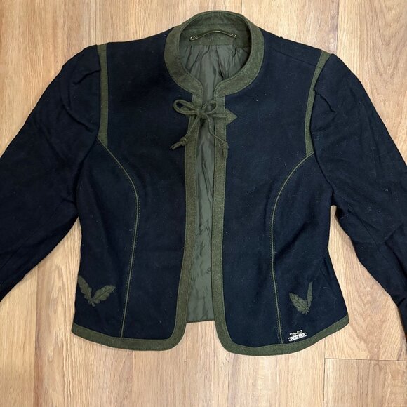 Vintage Austrian Loden Wool Blazer – Cropped Pure Wool Jacket EU 36 - Picture 1 of 7